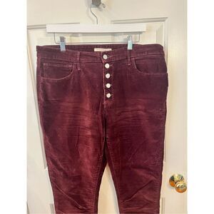 Levi’s 721 High Rise Skinny Button Fly Corduroy Pants Jeans sz 33 EUC